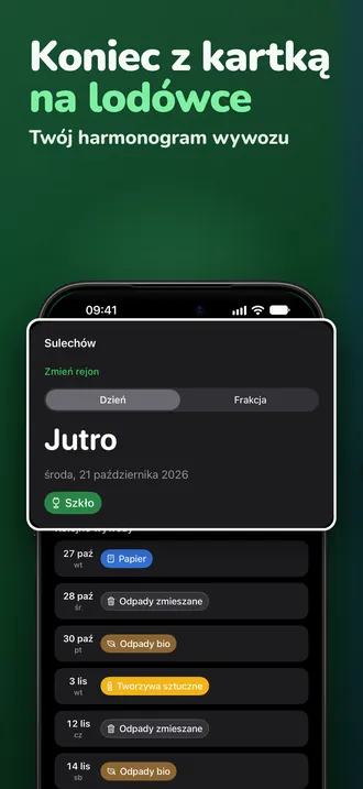 App Store screenshot: your collection schedule